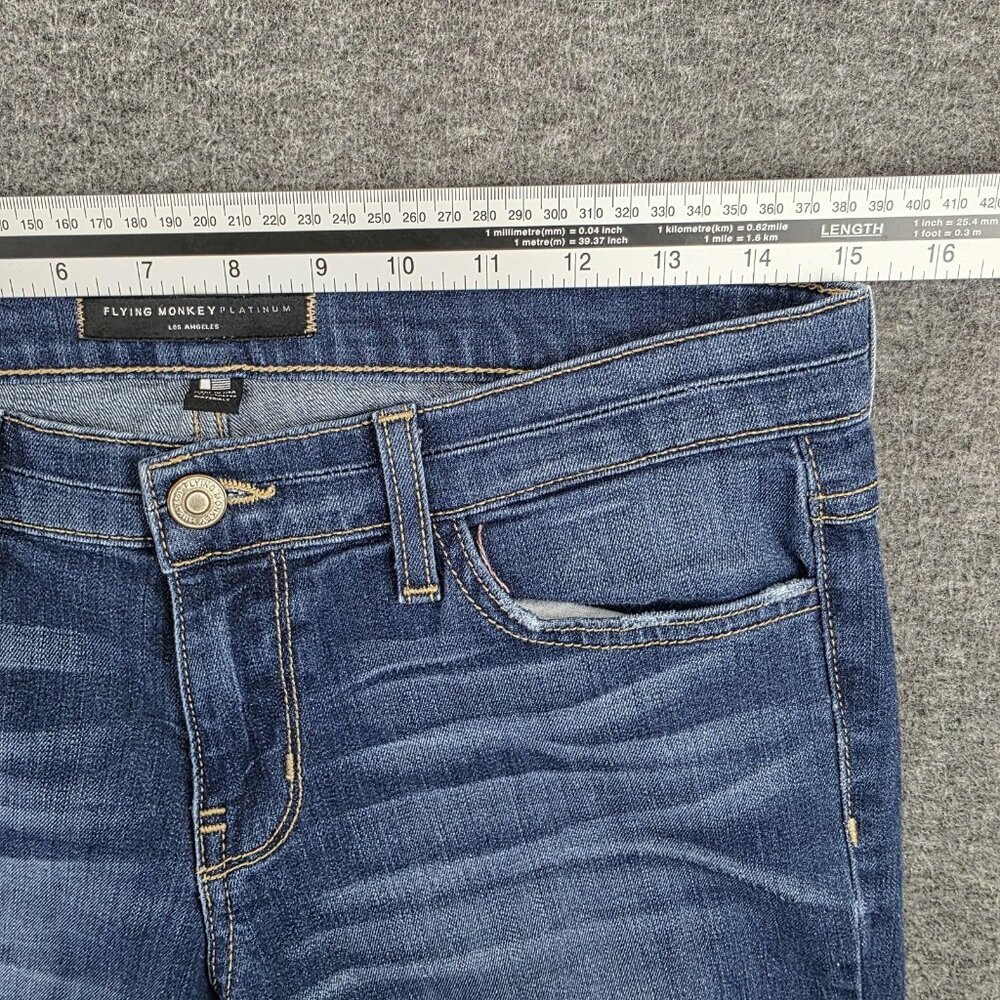 Flying Monkey Skinny Jeans Womens 26 Blue Medium Wash Mid Rise Stretch Denim - Picture 6 of 9
